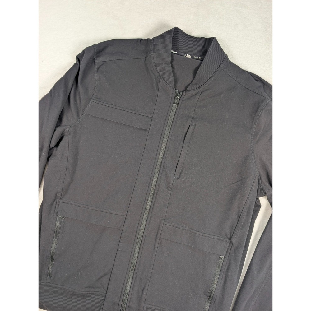 Public Rec Crosstown‎ Bomber Jacket Mens Large Black Full Zip